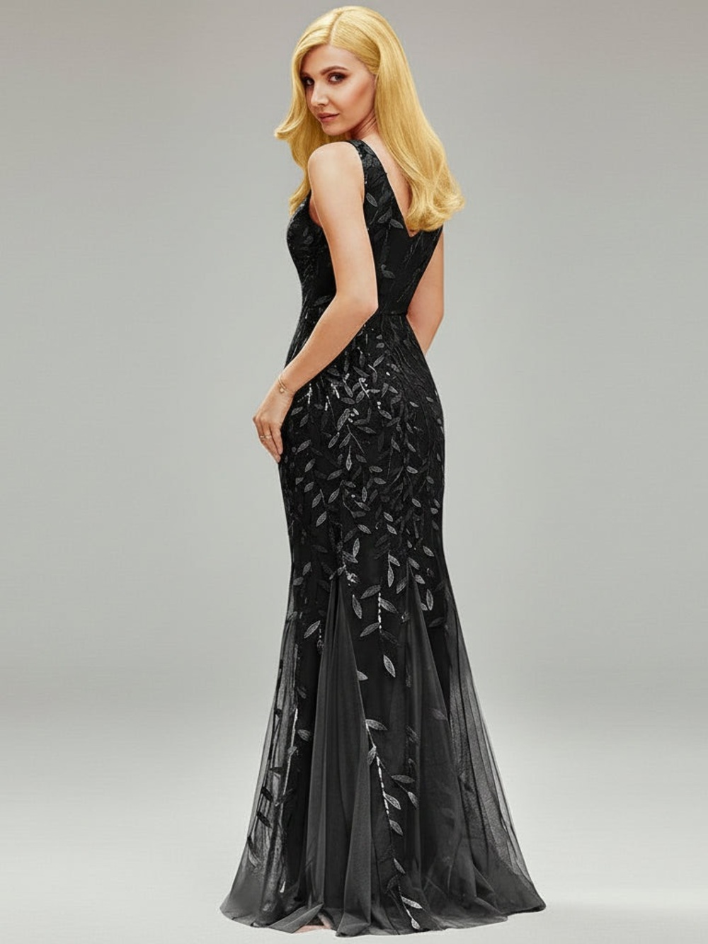 Amelia Couture black sequin dress, size 4, NEW WITH TAGS! - Picture 2 of 2